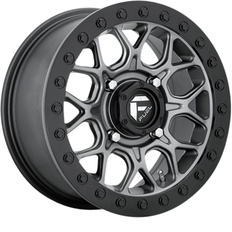 Fuel UTV 15x7 D919 Tech Beadlock Matte Gunmetal w/ Black Bead Ring +38mm