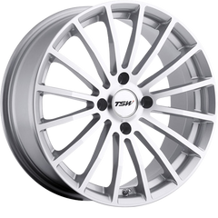 TSW 17x8 Mallory Silver w/ Mirror Cut Face +32mm