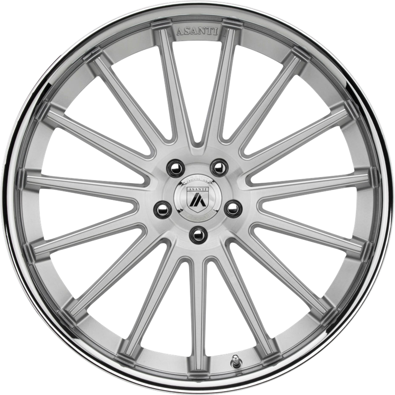 Asanti 20x10.5 ABL-24 Beta Brushed Silver w/ Chrome Lip +45mm