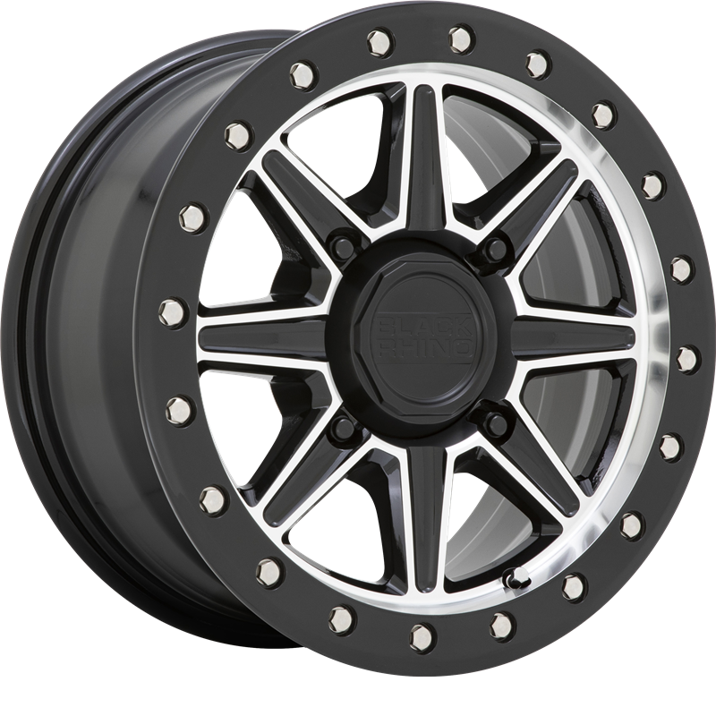 Black Rhino Powersports 15x7 Webb UTV Gloss Black w/ Machined Face +51mm