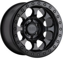 Black Rhino 17x8.5 Riot Beadlock Matte Black w/ Black Ring and Black Bolts +0mm