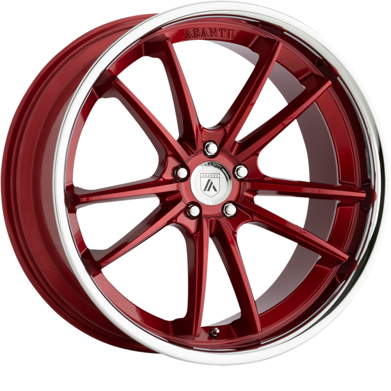 Asanti 20x10.5 ABL-23 Sigma Candy Red w/ Chrome Lip +38mm