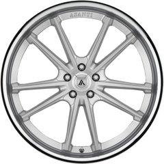 Asanti 20x10.5 ABL-23 Sigma Brushed Silver w/ Chrome Lip +45mm