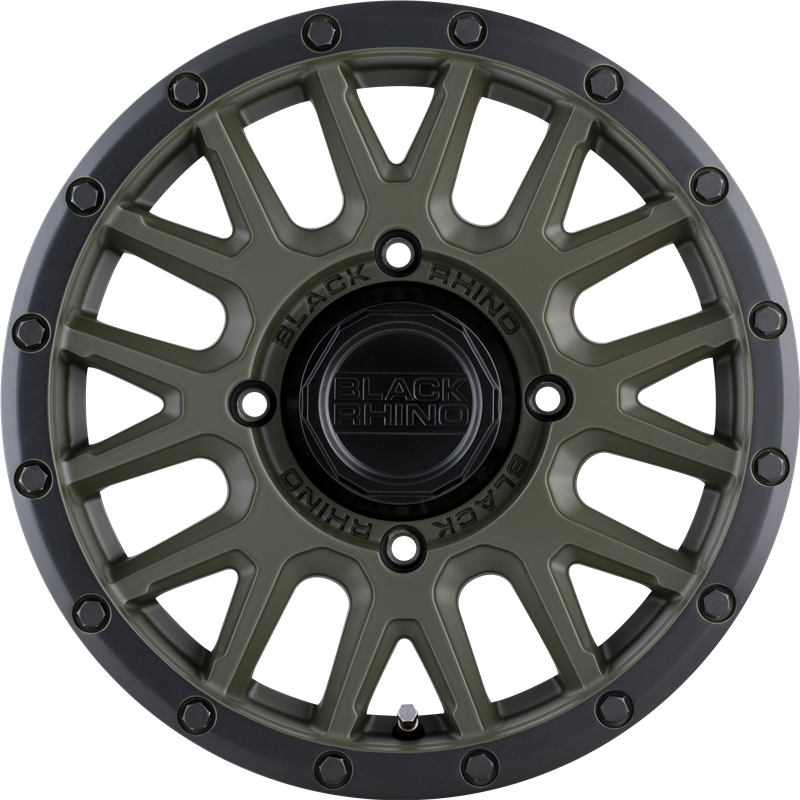 Black Rhino Powersports 15x7 La Paz UTV Olive Drab Green w/ Black Lip +51mm