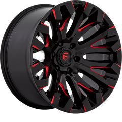 Fuel 20x9 D829 Quake Gloss Black Milled w/ Red Tint +1mm