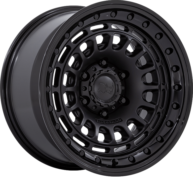 Black Rhino 17x9 BR014 Sahara Matte Black w/ Gloss Black Lip +0mm