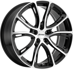 Petrol 17x7.5 P5A Gloss Black w/ Machine Cut Face +32mm