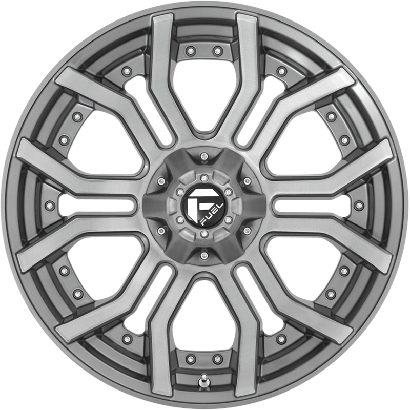 Fuel 20x9 D713 Rage Brushed Gunmetal w/ Tinted Clear Coat +1mm