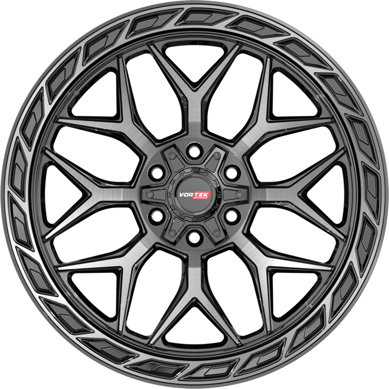 Vortek Offroad 20x10 VRP-504 Black w/ Diamond Cut and Dark Tint -18mm