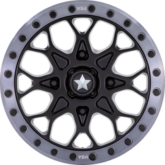 MSA Offroad Wheels 15x6 M48 Portal Beadlock Satin Black w/ Gray Tint Ring +38mm