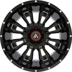 Asanti 20x9 AB808 Blackhawk Gloss Black Milled +18mm