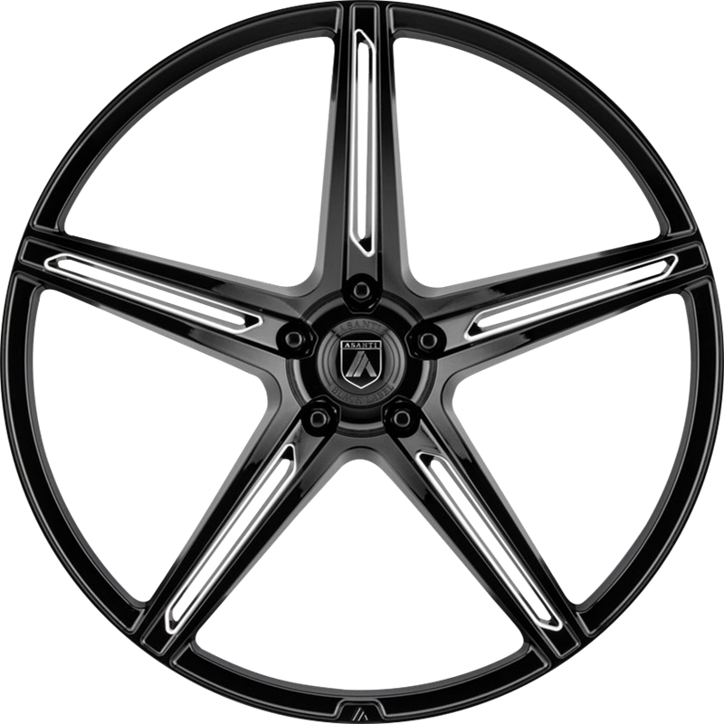 Asanti 20x10.5 ABL-22 Alpha 5 Gloss Black Milled +45mm