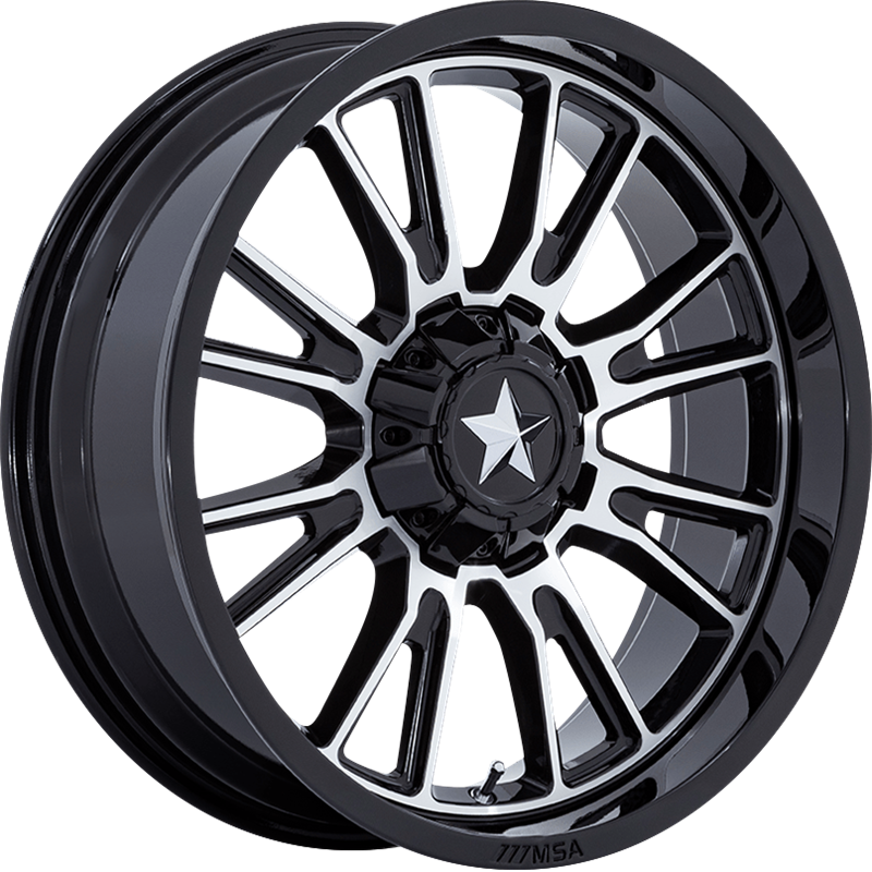 MSA Offroad Wheels 14x7 M51 Thunderlips Gloss Black Machined +10mm