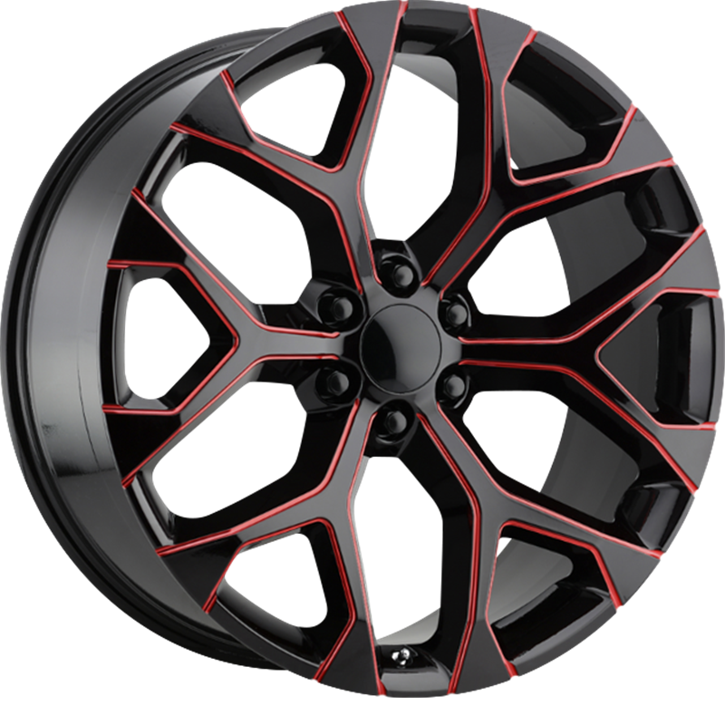 Performance Replicas 20x9 PR176 Gloss Black Red Milled +24mm