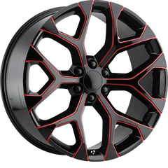 Performance Replicas 20x9 PR176 Gloss Black Red Milled +24mm