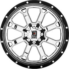 XD 20x10 XD202 Buck 25 Chrome w/ Gloss Black Milled Lip -18mm