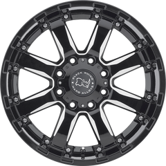 Black Rhino 20x10 Sierra Gloss Black w/ Milled Spokes -23mm