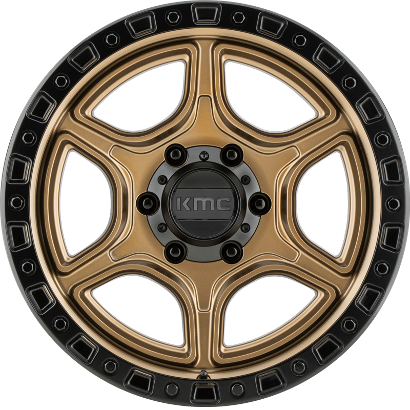 KMC 18x8.5 KM539 Portal Satin Bronze w/ Satin Black Lip +18mm