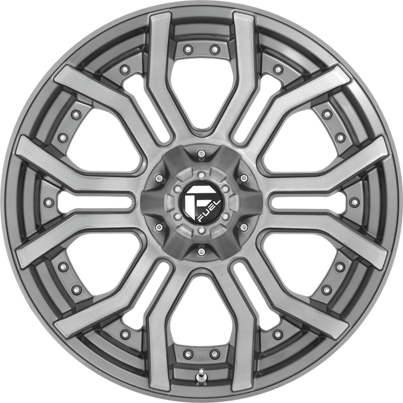 Fuel 20x10 DC713 Rage Brushed Gunmetal w/ Tinted Clear Coat -18mm