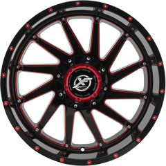 XF Off-Road 20x10 XF-216 Gloss Black w/ Red Milling -12mm