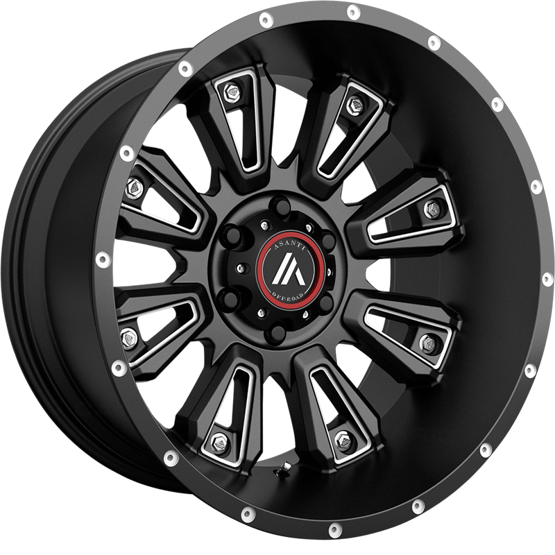 Asanti 20x9 AB808 Blackhawk Gloss Black Milled +18mm