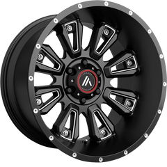 Asanti 20x9 AB808 Blackhawk Gloss Black Milled +18mm