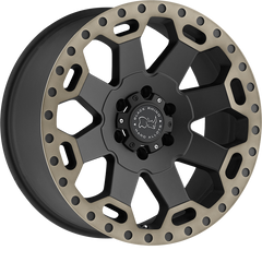 Black Rhino 18x9 Warlord Matte Black w/ Machined Dark Tint Lip -12mm