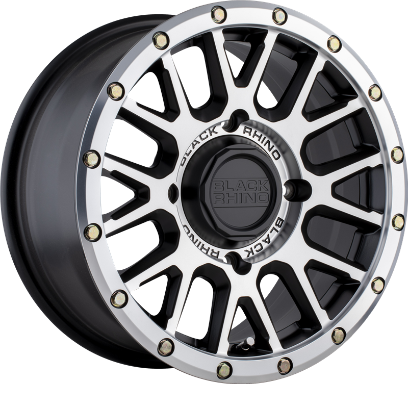 Black Rhino Powersports 15x7 La Paz UTV Semi Gloss Black w/ Machined Face +36mm