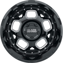 Black Rhino 20x11.5 Gusset Gloss Black w/ Milled Spokes -44mm