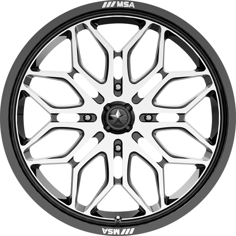 MSA Offroad Wheels 20x7 M47 Sniper Gloss Black Machined +10mm