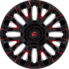 Fuel 20x9 D829 Quake Gloss Black Milled w/ Red Tint +1mm