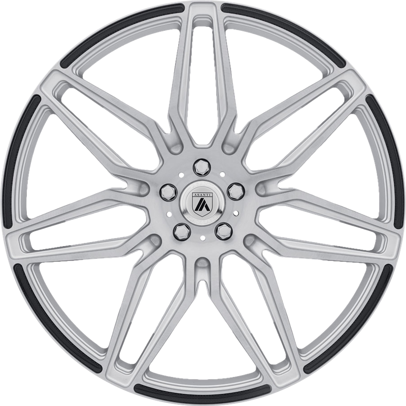 Asanti 20x10.5 ABL-11 Sirius Brushed Silver w/ Carbon Fiber Insert +45mm