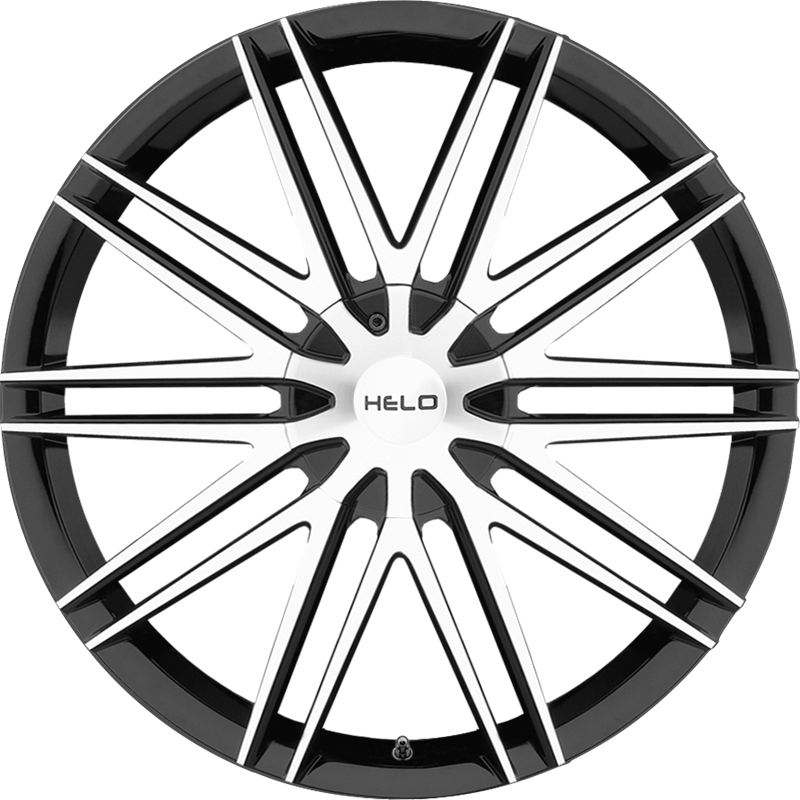 Helo 17x7.5 HE880 Gloss Black w/ Machined Face +42mm