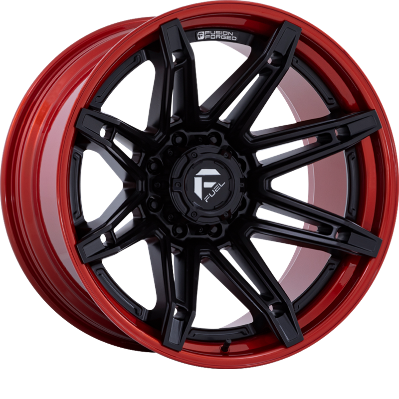 Fuel 20x10 FC401 Brawl Matte Black w/ Candy Red Lip -18mm