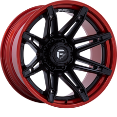 Fuel 20x10 FC401 Brawl Matte Black w/ Candy Red Lip -18mm