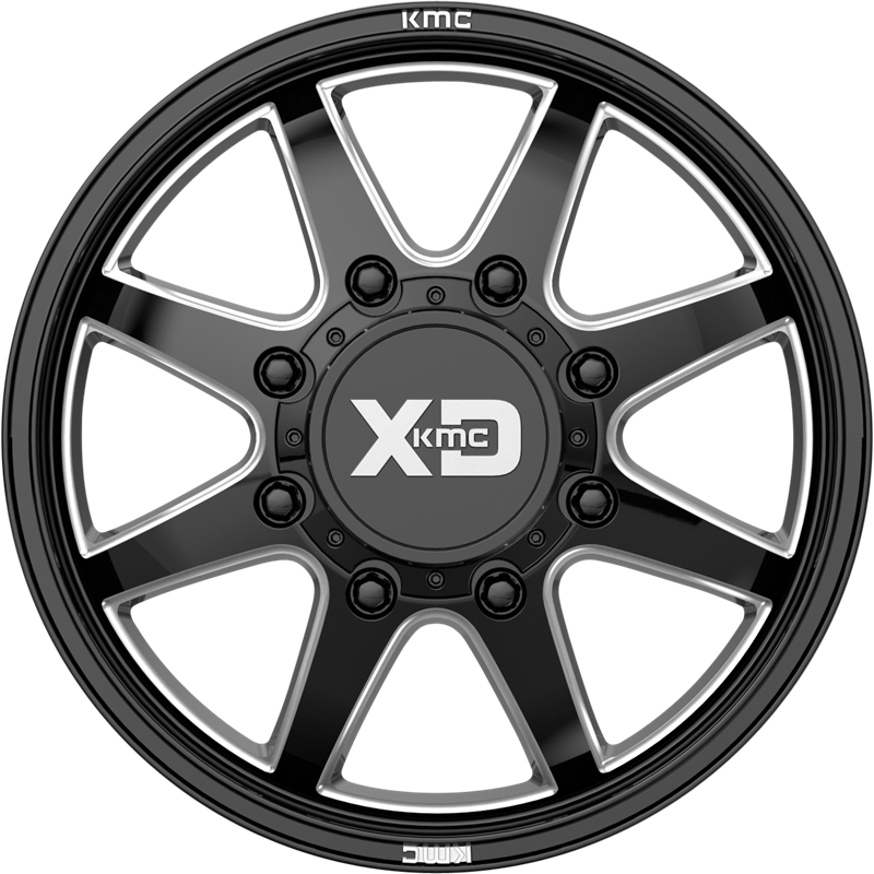 XD 20x8.25 XD845 Pike Dually Gloss Black Milled +105mm