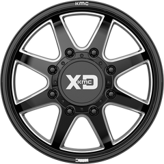 XD 20x8.25 XD845 Pike Dually Gloss Black Milled +105mm