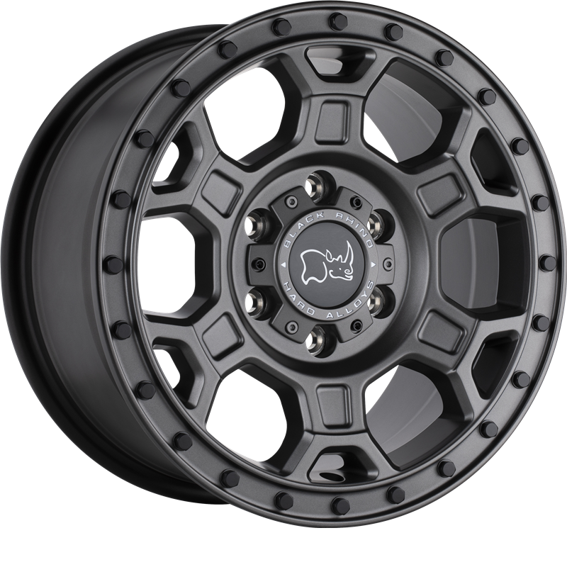 Black Rhino 16x8 Midhill Matte Gunmetal w/ Black Bolts +38mm