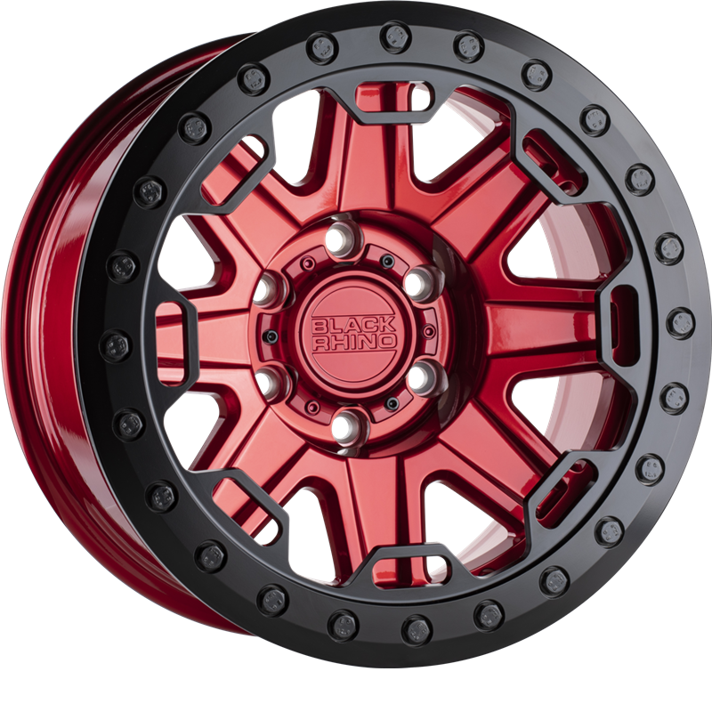 Black Rhino 17x8.5 Rift Beadlock Candy Red w/ Black Ring and Black Bolts +0mm