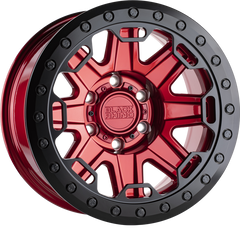 Black Rhino 17x8.5 Rift Beadlock Candy Red w/ Black Ring and Black Bolts +0mm