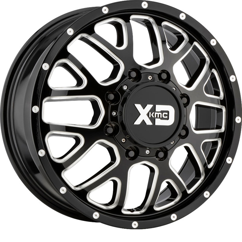 XD 17x6.5 XD843 Grenade Dually Gloss Black Milled -155mm