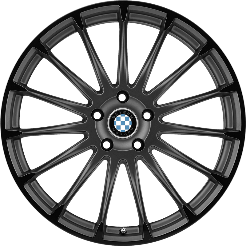 Beyern 19x9.5 Aviatic Matte Gunmetal w/ Gloss Black Lip +25mm