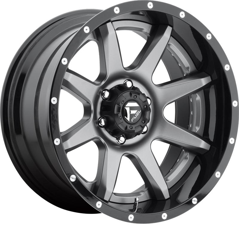 Fuel 20x10 D238 Rampage Matte Gunmetal w/ Black Bead Ring -19mm