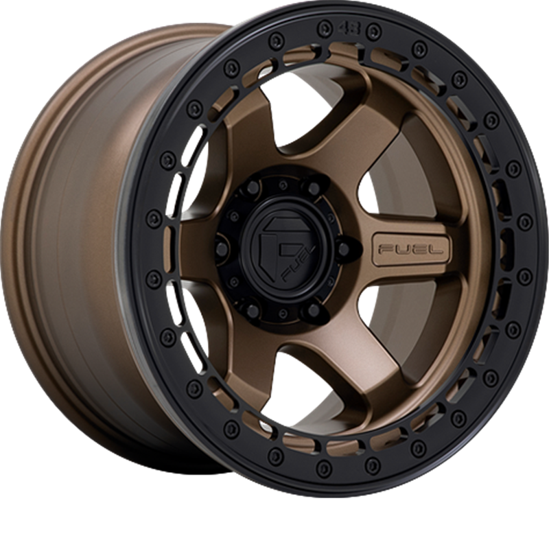 Fuel 17x8.5 D124 Block Beadlock Matte Bronze w/ Matte Black Ring +0mm