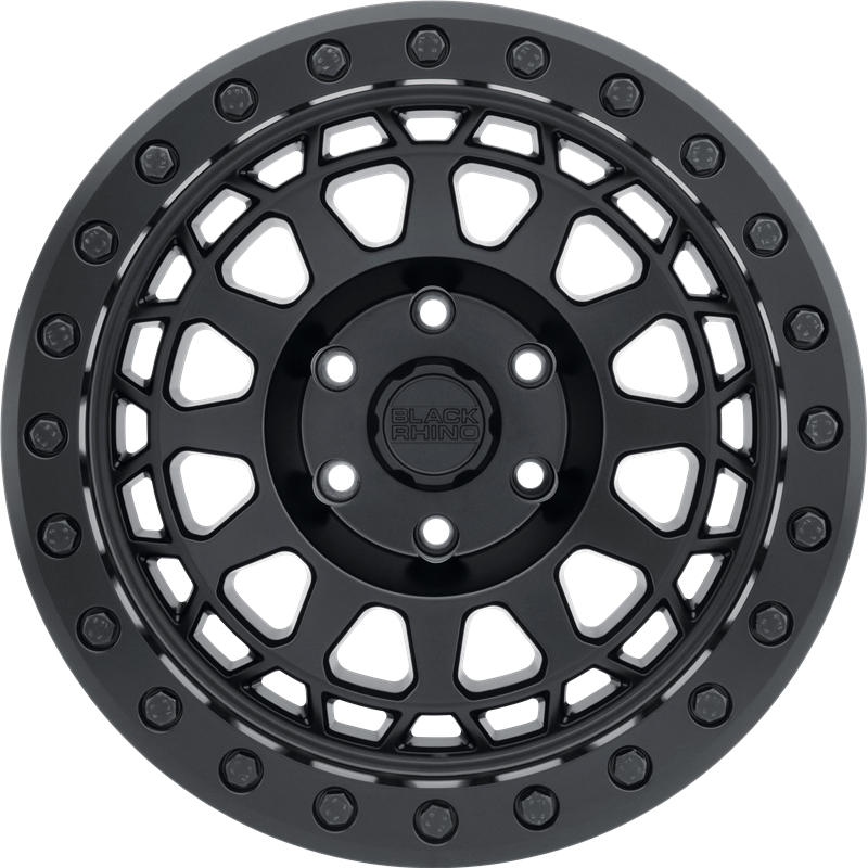 Black Rhino 17x8.5 Primm Beadlock Matte Black w/ Black Bolts +0mm