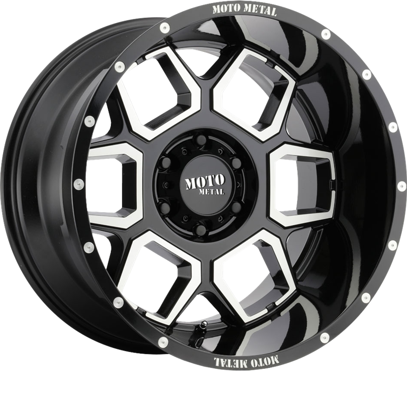 Moto Metal 20x10 MO981 Spade Gloss Black Machined -24mm