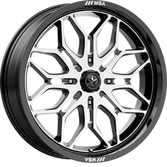 MSA Offroad Wheels 18x7 M47 Sniper Gloss Black Machined +10mm