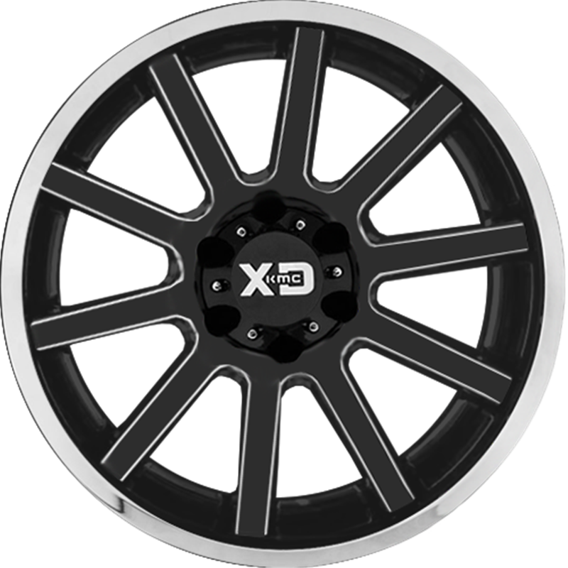 XD 20x10 XD200 Heist Chrome w/ Gloss Black Milled Lip -18mm