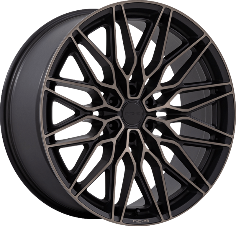 Niche 20x9.5 NC278 Calabria 6 Matte Black Machined w/ Dark Tint +30mm