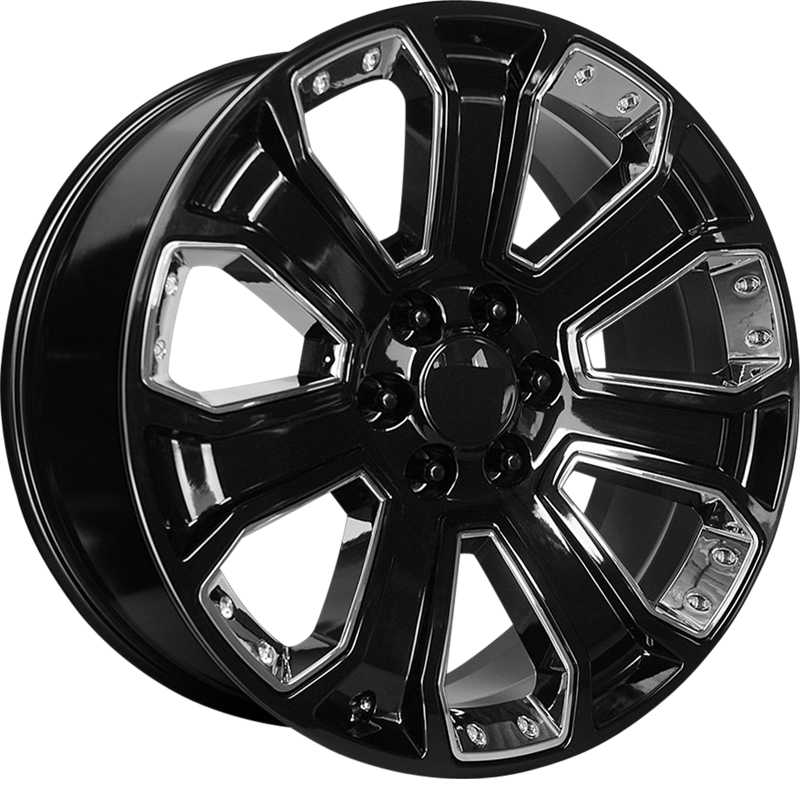 Performance Replicas 20x9 PR113 Gloss Black w/ Chrome Accents +24mm